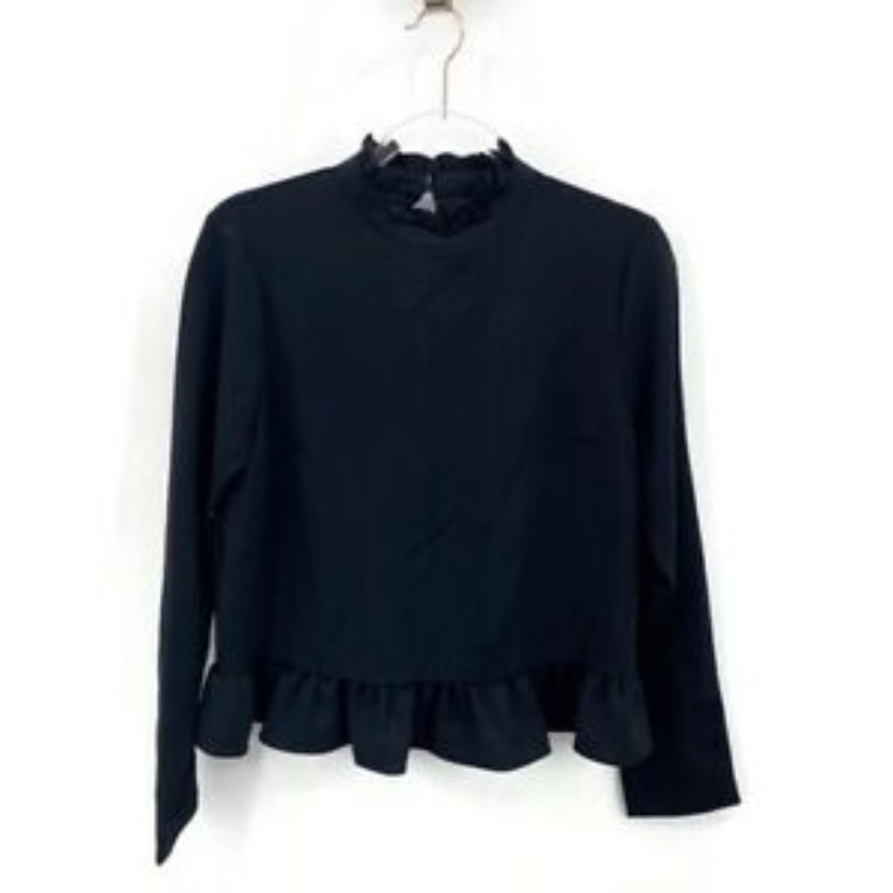 Code X Mode Peplum Blouse in Black